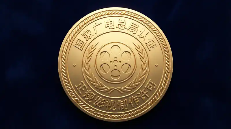 抖阴获得国家广电总局颁发的正规影视制作许可认证金色徽章